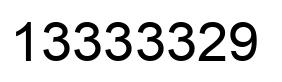 Number 13333329 black image