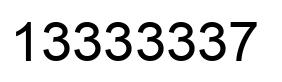 Number 13333337 black image