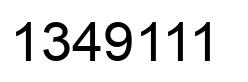 Number 1349111 black image