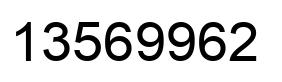 Number 13569962 black image