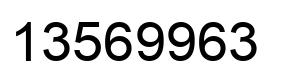 Number 13569963 black image