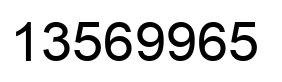Number 13569965 black image