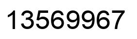 Number 13569967 black image