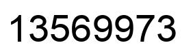 Number 13569973 black image