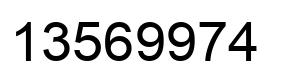 Number 13569974 black image