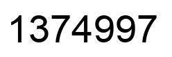 Number 1374997 black image