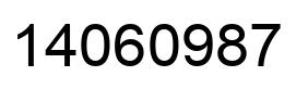 Number 14060987 black image