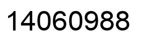 Number 14060988 black image