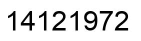 Number 14121972 black image