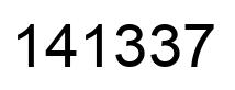 Number 141337 black image