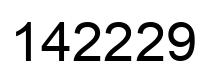 Number 142229 black image