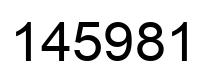 Number 145981 black image