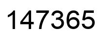 Number 147365 black image