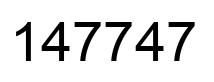 Number 147747 black image