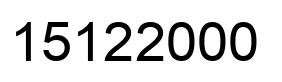 Número 15122000 imagen negro