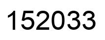Number 152033 black image