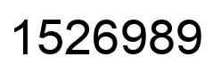 Number 1526989 black image