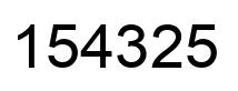 Number 154325 black image