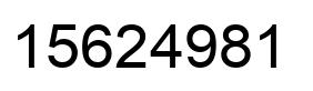 Number 15624981 black image
