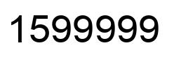 Number 1599999 black image