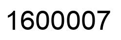 Number 1600007 black image