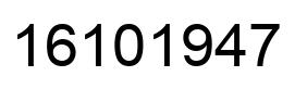 Number 16101947 black image