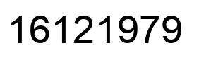Number 16121979 black image