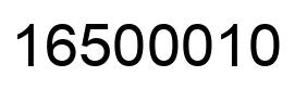Número 16500010 imagen negro