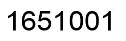 Number 1651001 black image