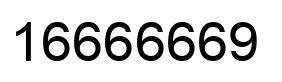 Number 16666669 black image