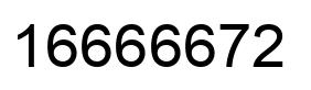 Number 16666672 black image