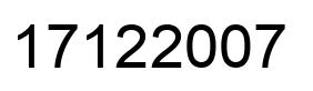 Number 17122007 black image