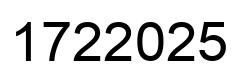 Number 1722025 black image