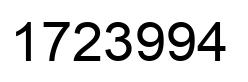 Number 1723994 black image