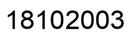 Number 18102003 black image