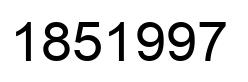 Number 1851997 black image