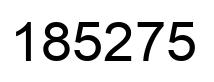 Number 185275 black image