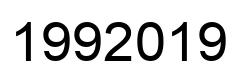 Number 1992019 black image