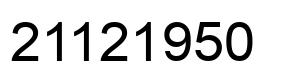 Number 21121950 black image