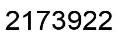 Number 2173922 black image