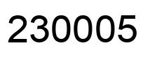 Number 230005 black image