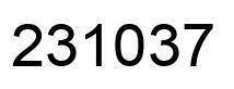 Number 231037 black image