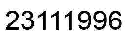 Number 23111996 black image