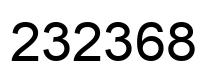 Number 232368 black image