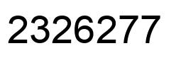 Number 2326277 black image