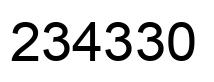Number 234330 black image