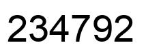 Number 234792 black image