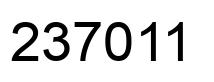Number 237011 black image