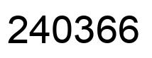 Number 240366 black image