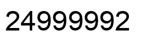Number 24999992 black image